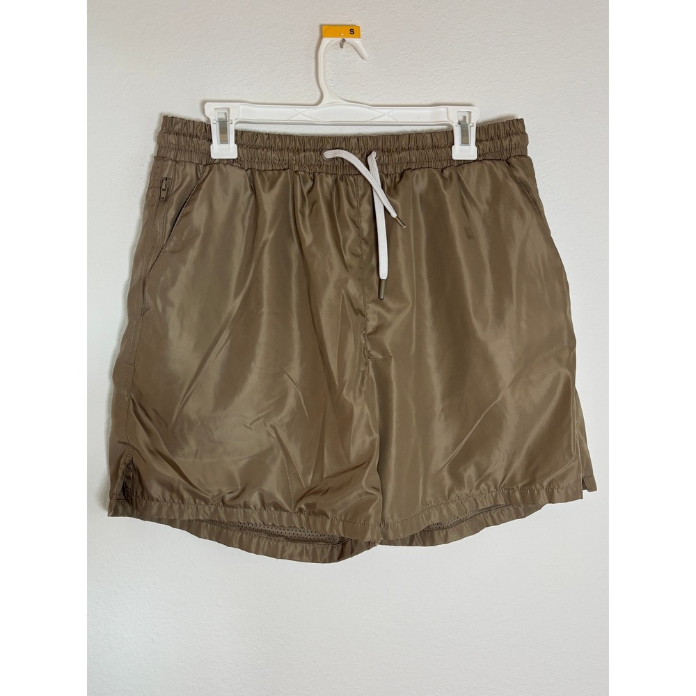 Maison Article Shoe Palace Mens Nylon Mesh Lined Shorts Brown Olive Large